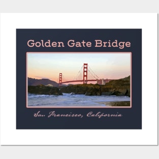 Golden Gate Bridge - San Francisco California - scenic, retro design Posters and Art